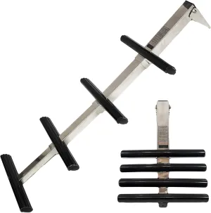 MARINE CITY 4-Step Telescoping Ladder – Stainless Steel, Flip-Up, Anti-Slip, 44” Deployed Length, 13.5” Width, for Marines, Boats, Ships, Yachts (Pack of 1)