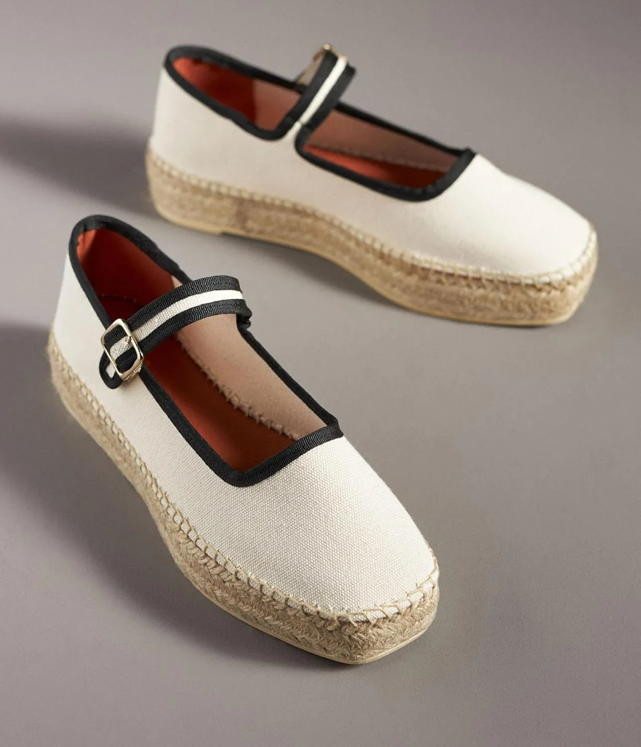 Mary Jane Espadrille Flats for Women Woven Ballet Flat Espadrille Canvas Summer Flats