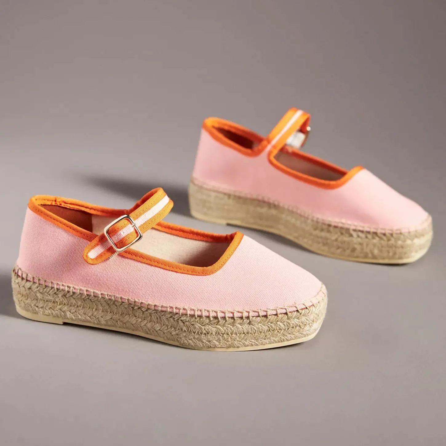 Mary Jane Espadrille Flats for Women Woven Ballet Flat Espadrille Canvas Summer Flats