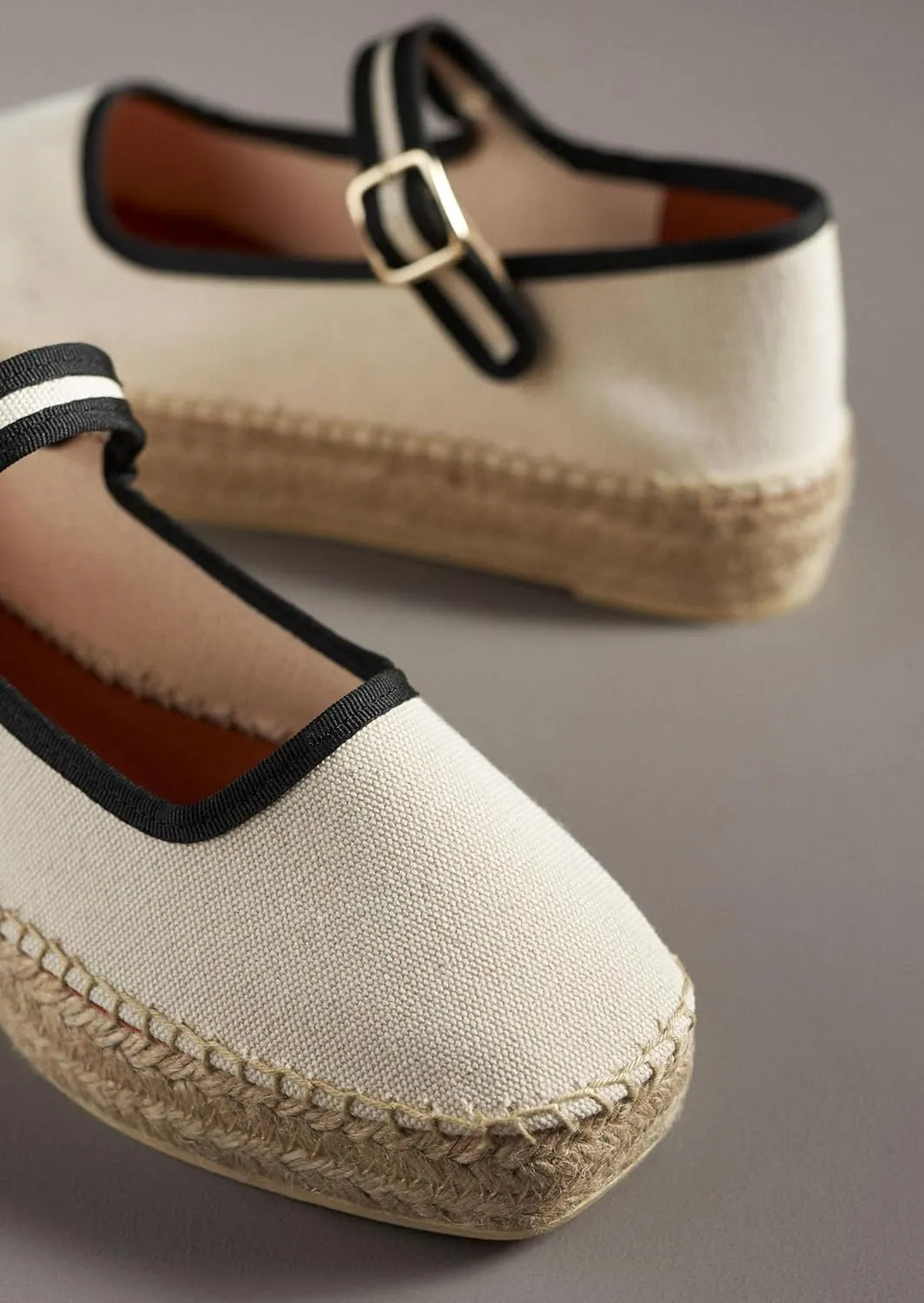Mary Jane Espadrille Flats for Women Woven Ballet Flat Espadrille Canvas Summer Flats