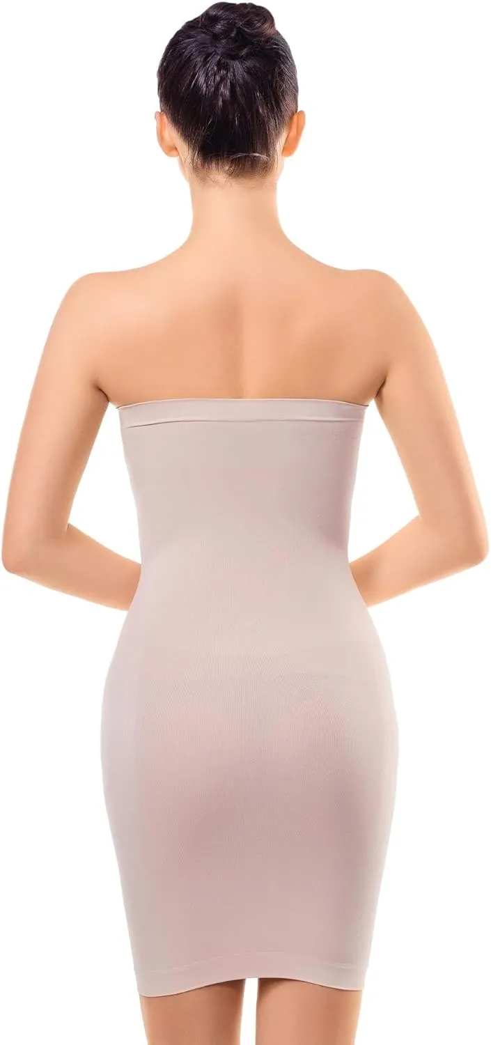  MD Women's Strapless Shapewear Full Body Slip Seamless Targeted Firm Tummy Control Slip Under Dresses
