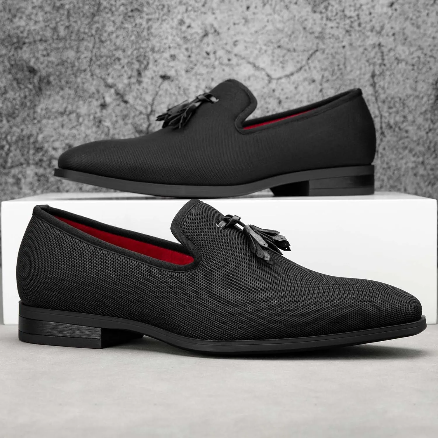 Meijiana Men's Loafers Lightweight Slip-On Moccasins Stylish Dress Shoes Breathable Tassels Loafers