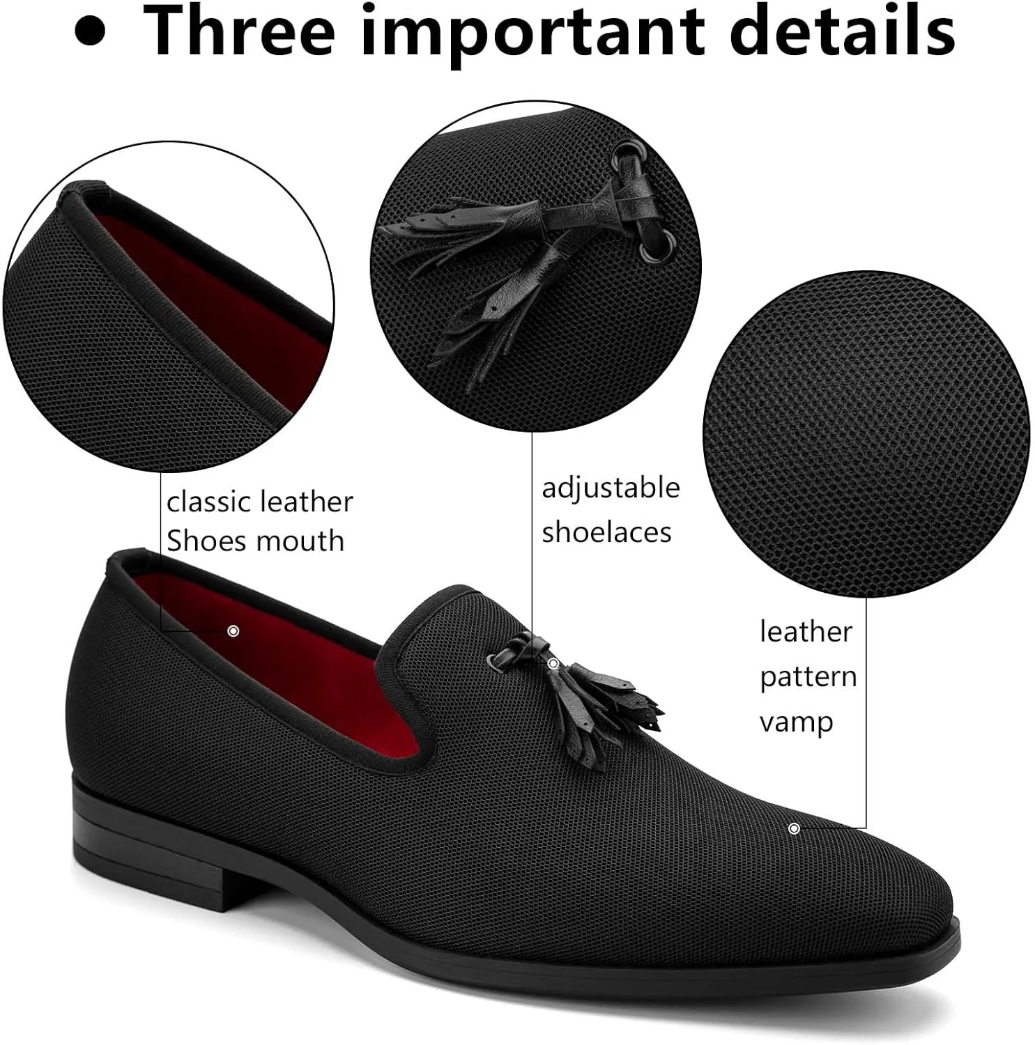 Meijiana Men's Loafers Lightweight Slip-On Moccasins Stylish Dress Shoes Breathable Tassels Loafers