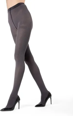MeMoi Heather Flat Knit Opaque Tights, Smooth and Comfortable Control Top Tights, 40 Denier - Sizes Small to Q2