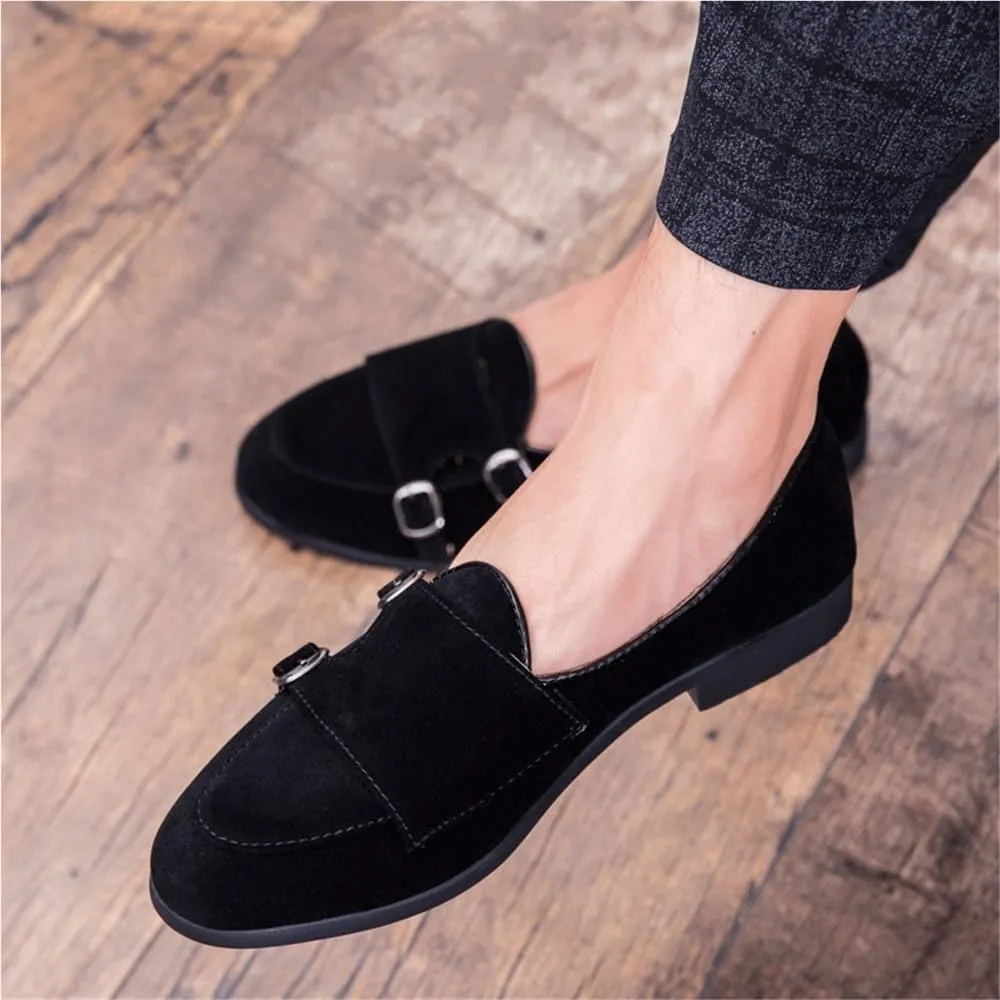 Men Office Flats Shoes Slip On Dress Loafers Breathable Formal Spring Autumn Suede Casual Walking