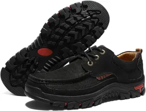 Men Outdoor Shoes Breathable Slip On Climbing Loafers Walking Cowhide Moccasins