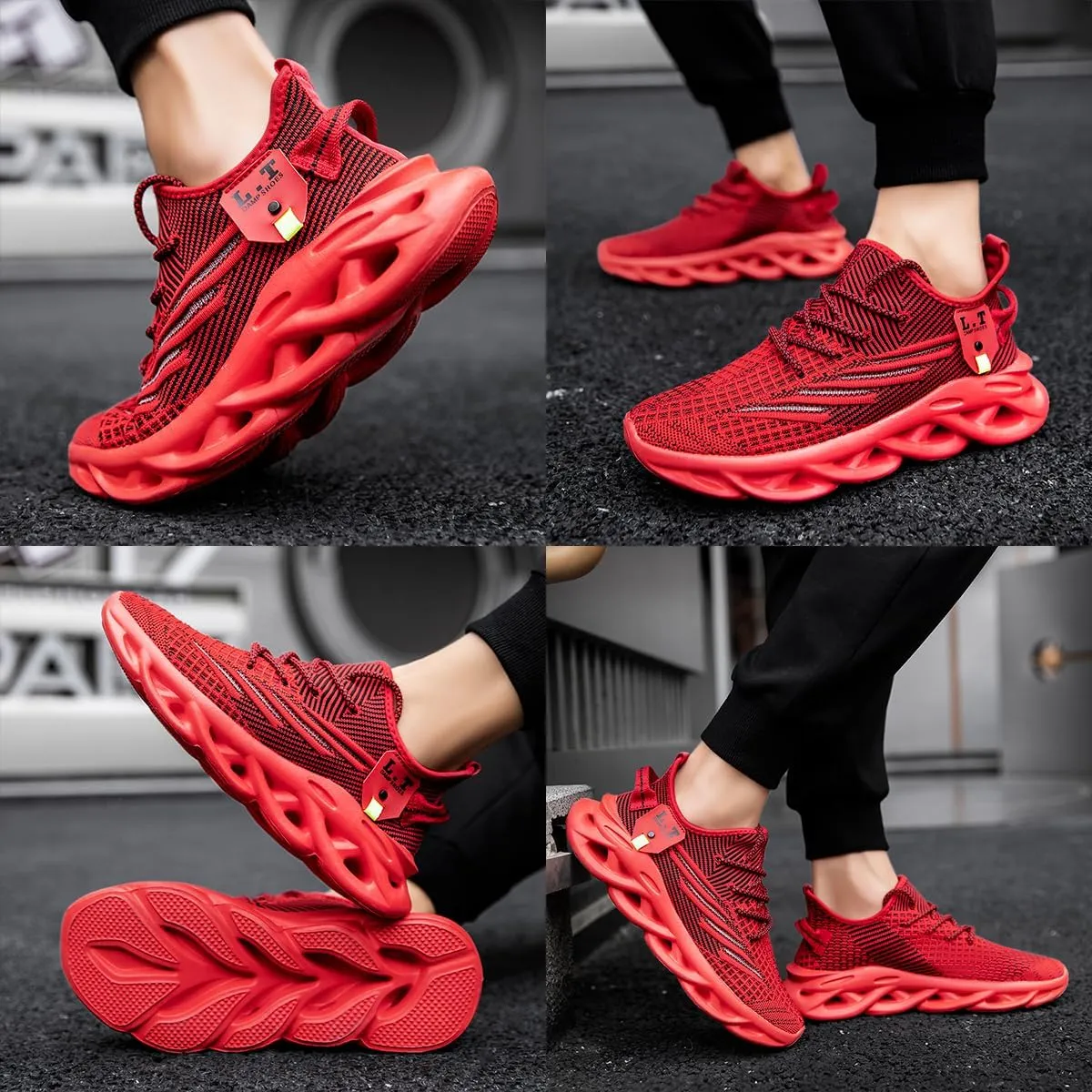 Men Running Shoes Slip On Tennis Walking Shoes Lightweight Breathable Sneakers for Gym Work Casual Soft Sole Trainers Non Slip Athletic Footwear