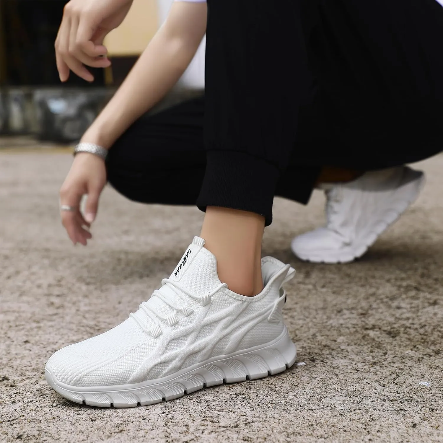Men Running Shoes Tennis Walking Gym Slip On Workout Athletic Fashion Sneakers Lightweight Breathable Sport Jogging Casual Shoe