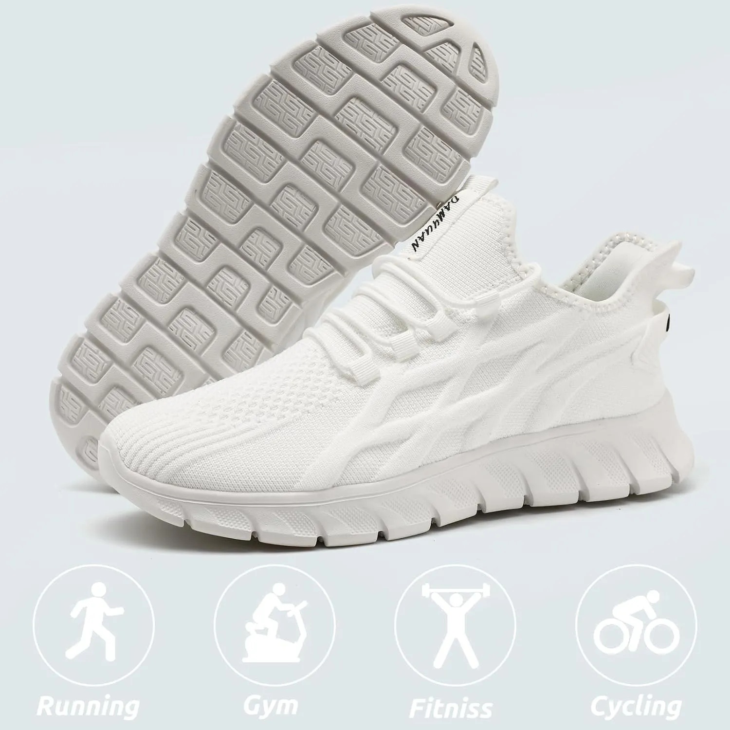 Men Running Shoes Tennis Walking Gym Slip On Workout Athletic Fashion Sneakers Lightweight Breathable Sport Jogging Casual Shoe