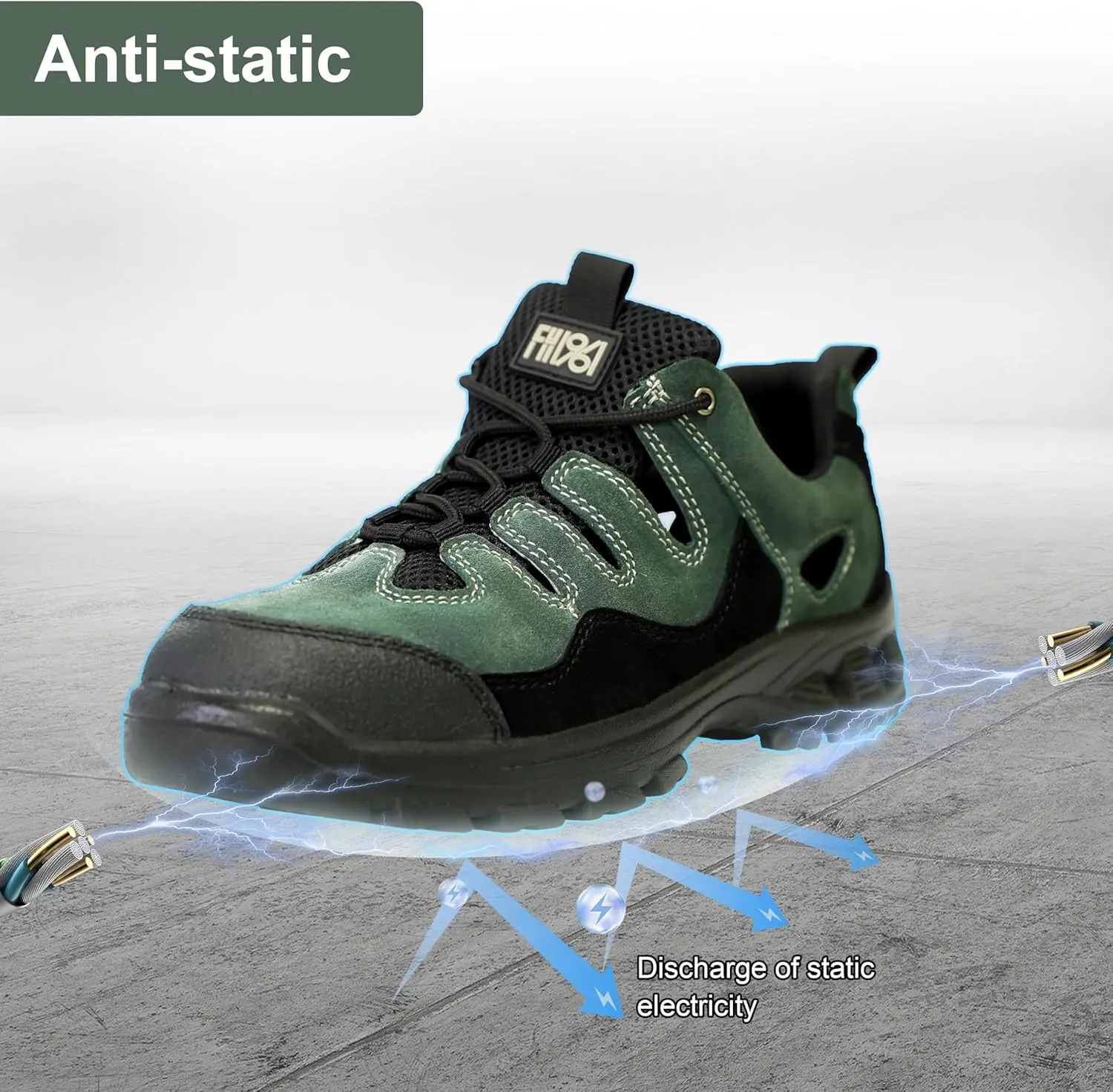 Men Women Breathable Safety Work Shoes, Steel Toe, Wear-Resistant Outsole, Anti-Puncture Midsole,Shock Absorption