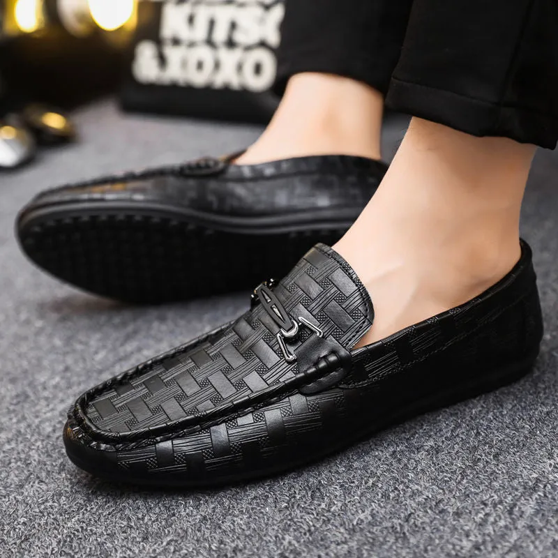 Men's Breathable versatile slip-on leather shoes