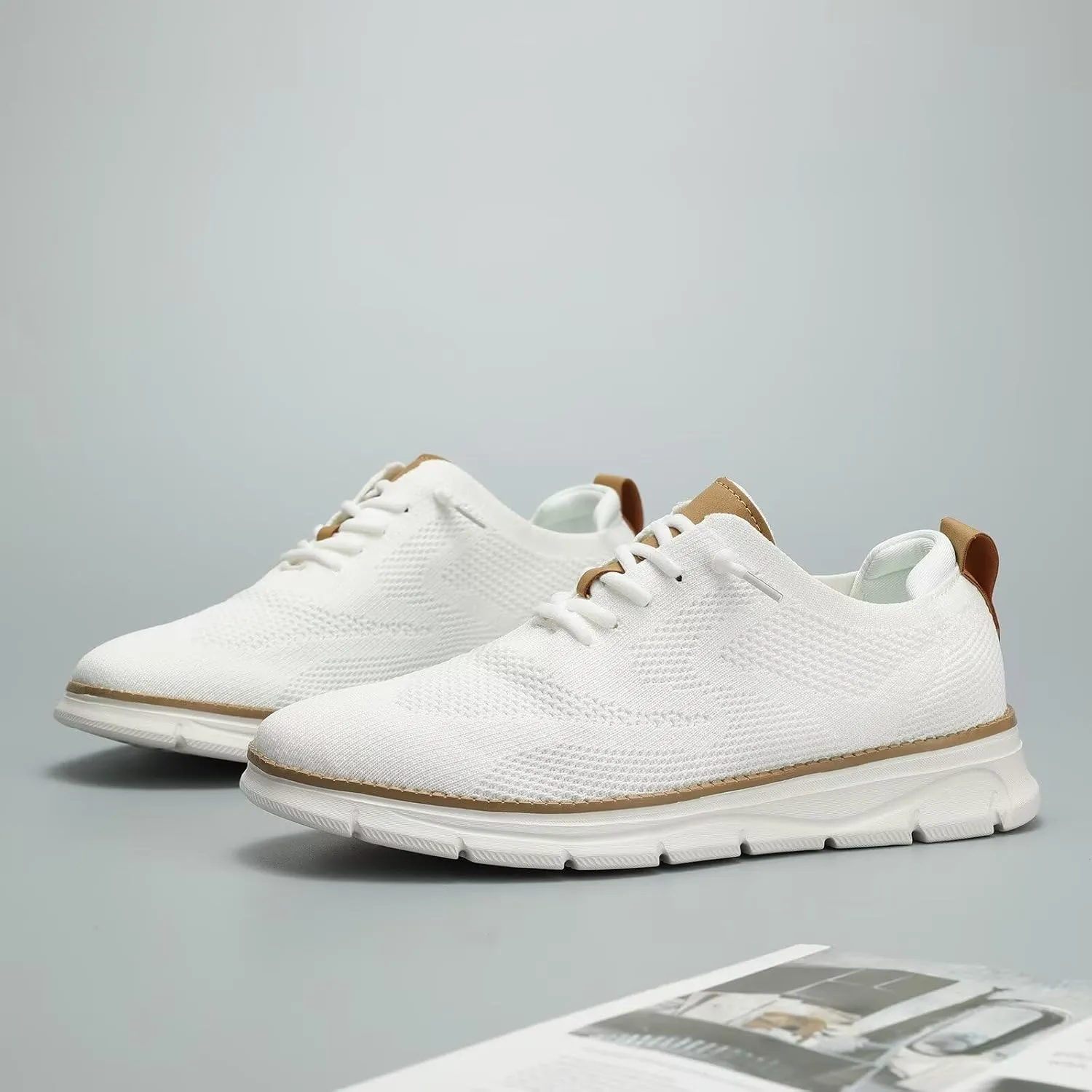 Mens Casual Dress Oxfords Shoes Fashion Mesh Business Walking Work Slip on Sneakers Comfortable Lightweight Soft Sole