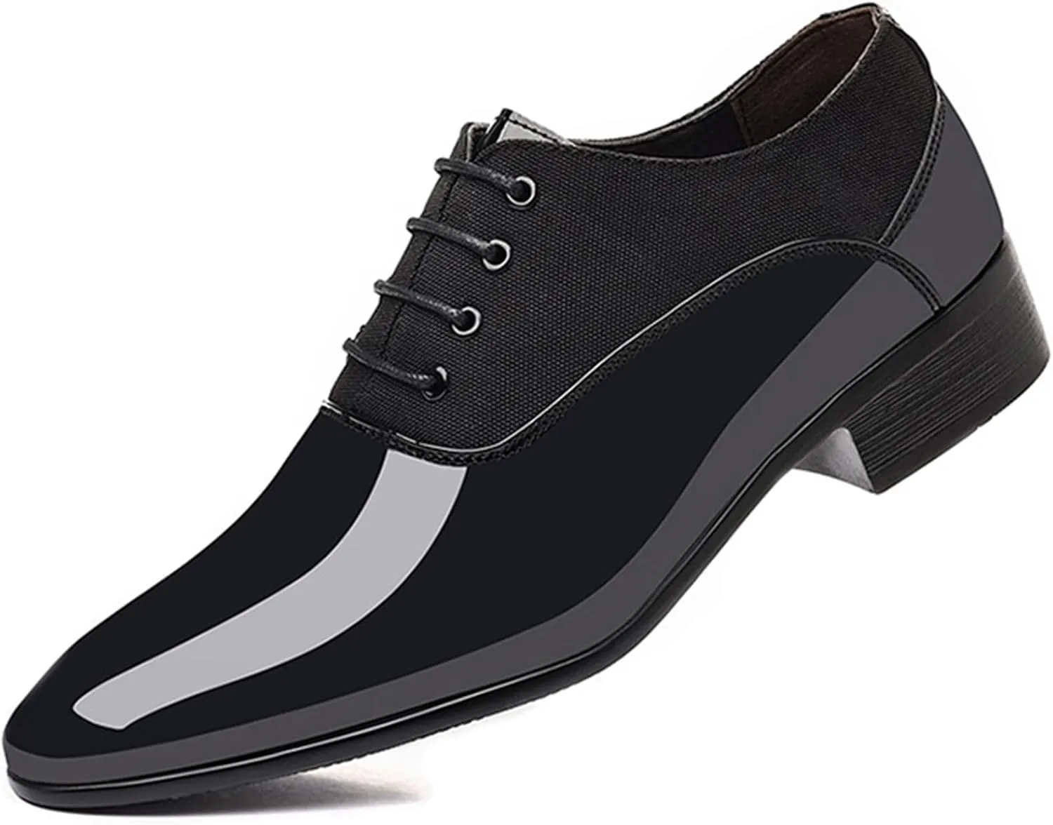 Men's Classic Formal Oxfords Fashion Patent Leather Alligator Printed Tuxedo Shoes Business Wedding Derby Lace-up Cap Toe Dress Shoes