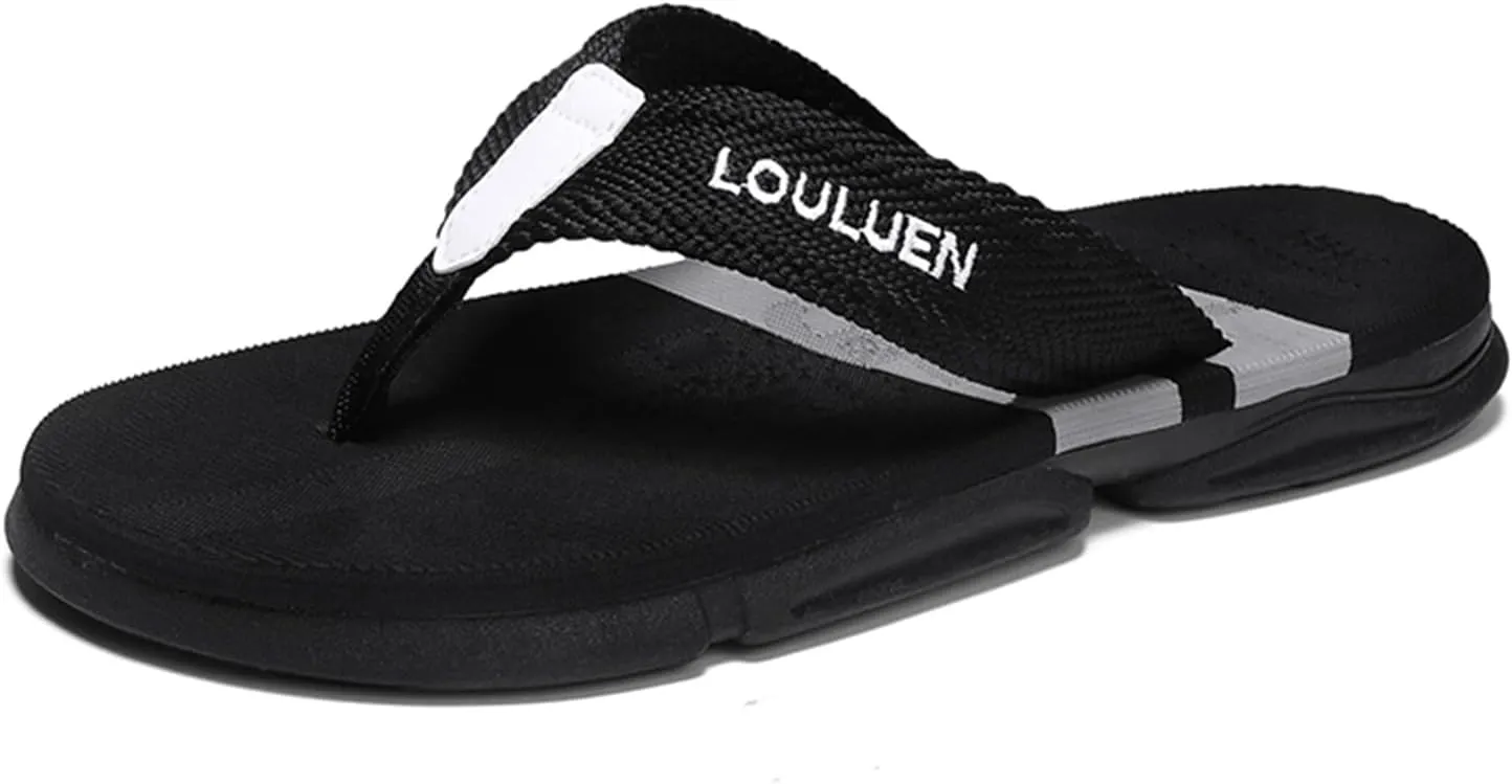 Men's Color Block Summer Flip Flops | Outdoor Leisure Beach Shoes for Men | Men's Slip-on Slippers with Anti-slip Sole