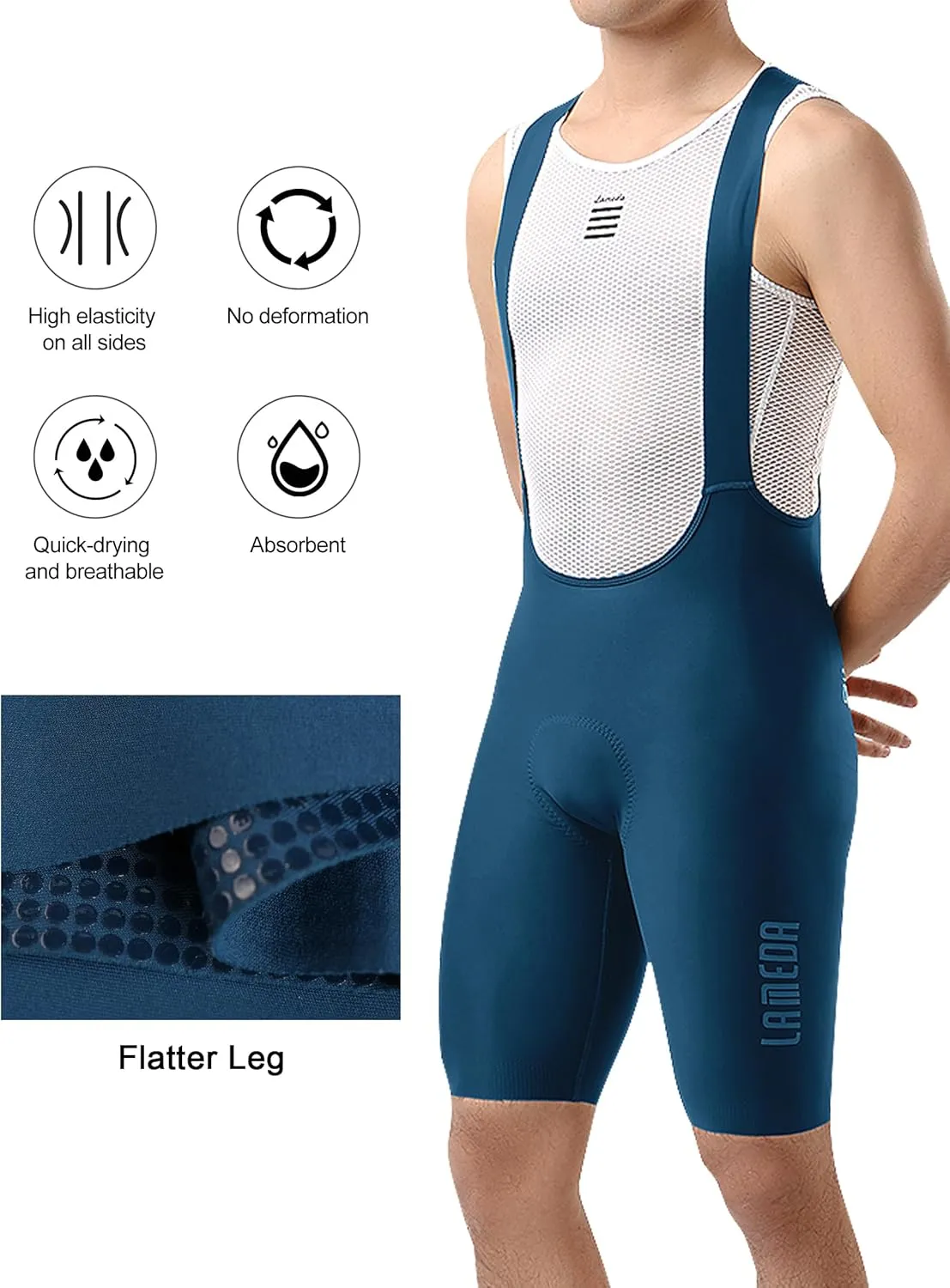 Mens Cycling Bib Shorts,Padded Breathable Bike Shorts Men Lightweight Bicycle Bibs Bike Tight for Road Gravel Biking