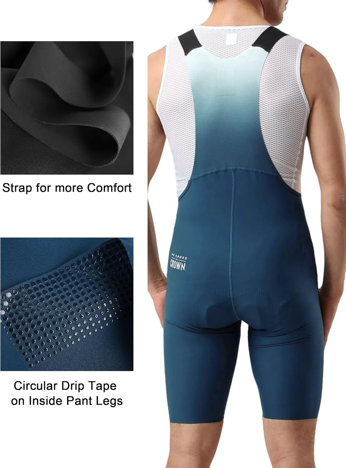 Mens Cycling Bib Shorts,Padded Breathable Bike Shorts Men Lightweight Bicycle Bibs Bike Tight for Road Gravel Biking