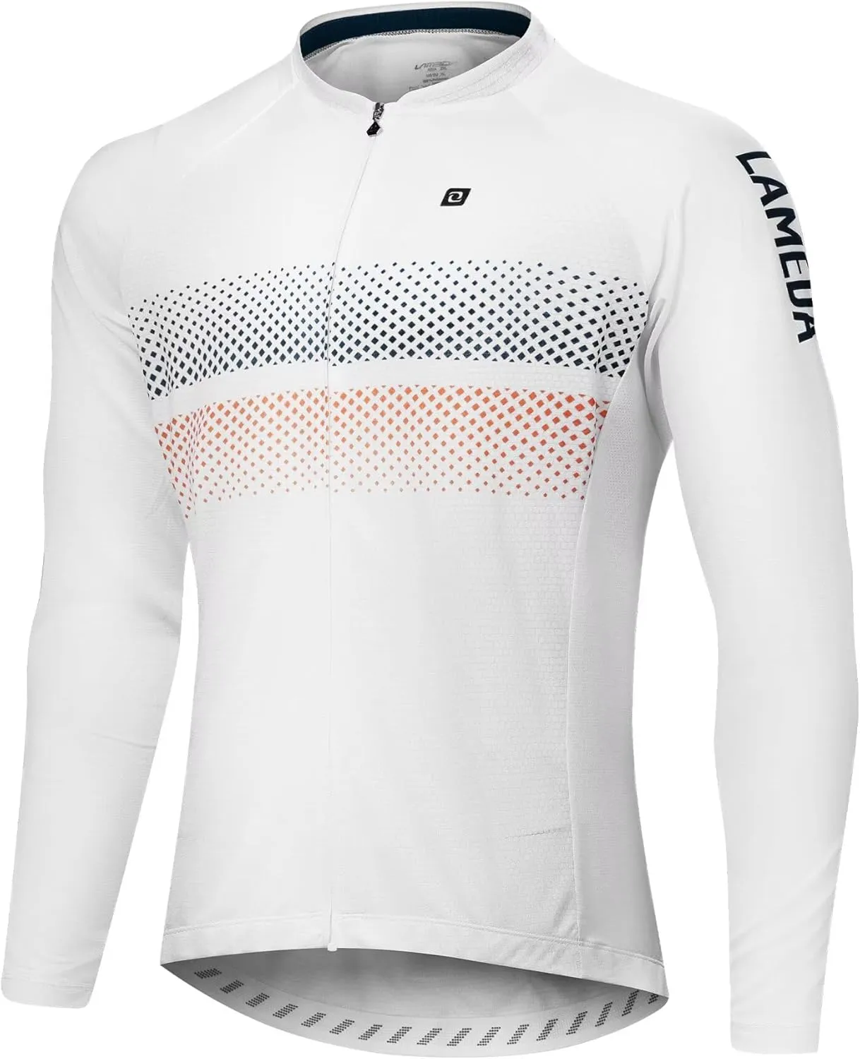 Men's Cycling Jersey Long Sleeve, Breathable Moisture Wicking Bike Shirt, Lightweight Biking Shirt with 3 Rear Pockets