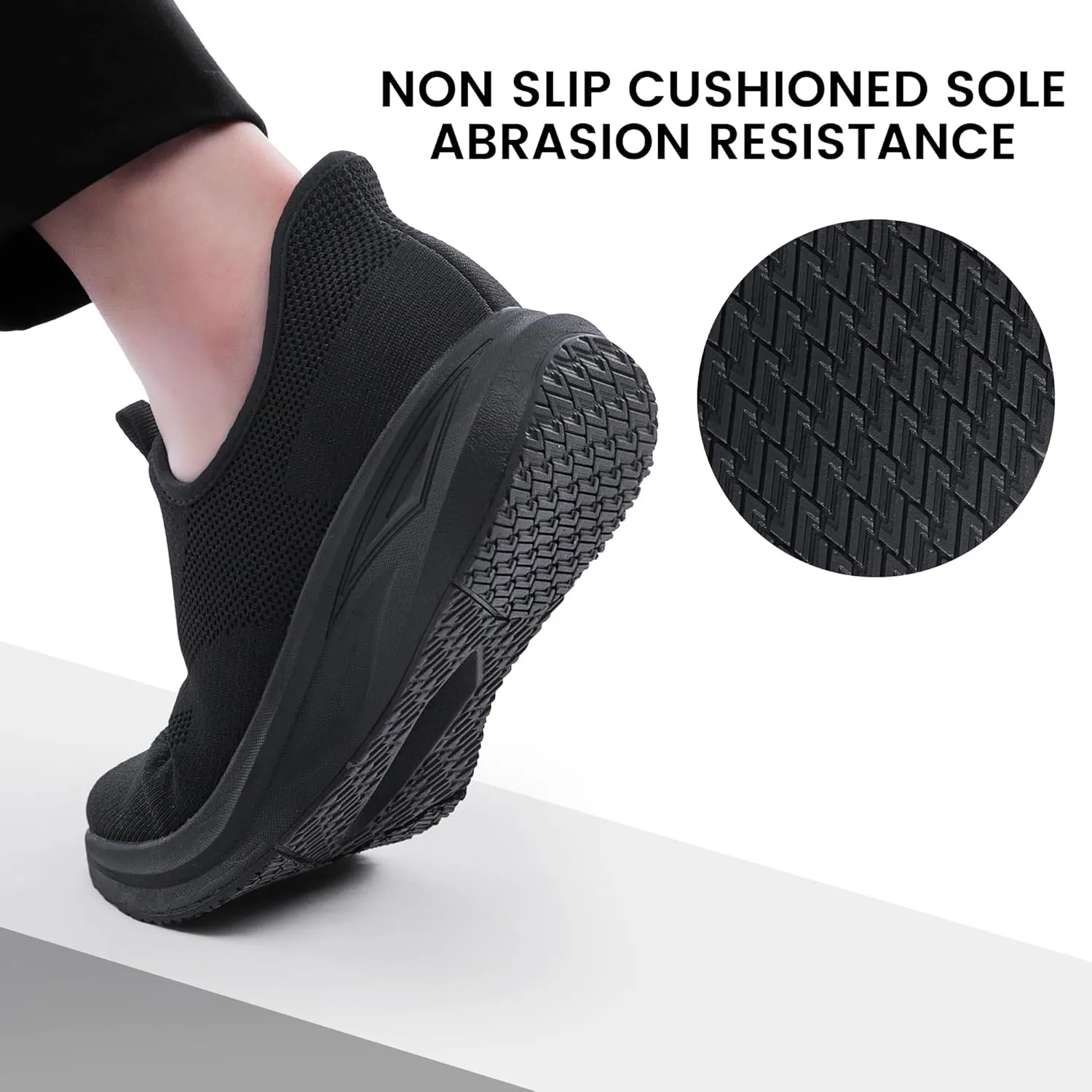 Men's Hands Free Slip On Walking Shoes Non Slip Laceless Lightweight Comfortable Tennis Sneakers