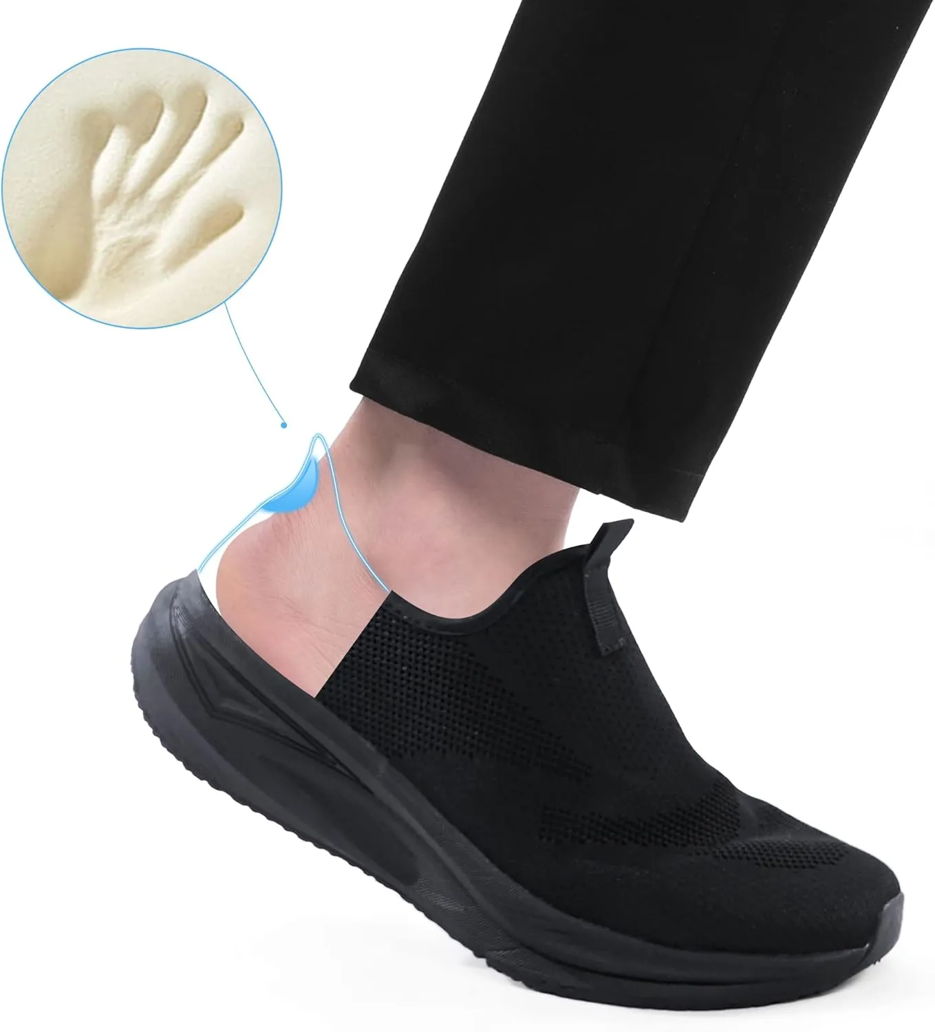 Men's Hands Free Slip On Walking Shoes Non Slip Laceless Lightweight Comfortable Tennis Sneakers