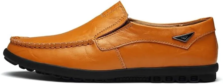 Men's Loafers Slip On Casual Leather Shoes Driving Walking Shoes