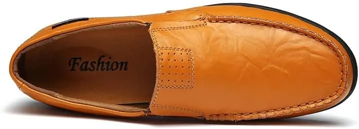 Men's Loafers Slip On Casual Leather Shoes Driving Walking Shoes