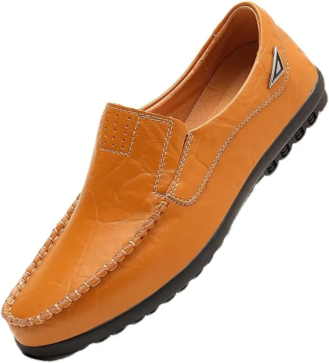 Men's Loafers Slip On Casual Leather Shoes Driving Walking Shoes