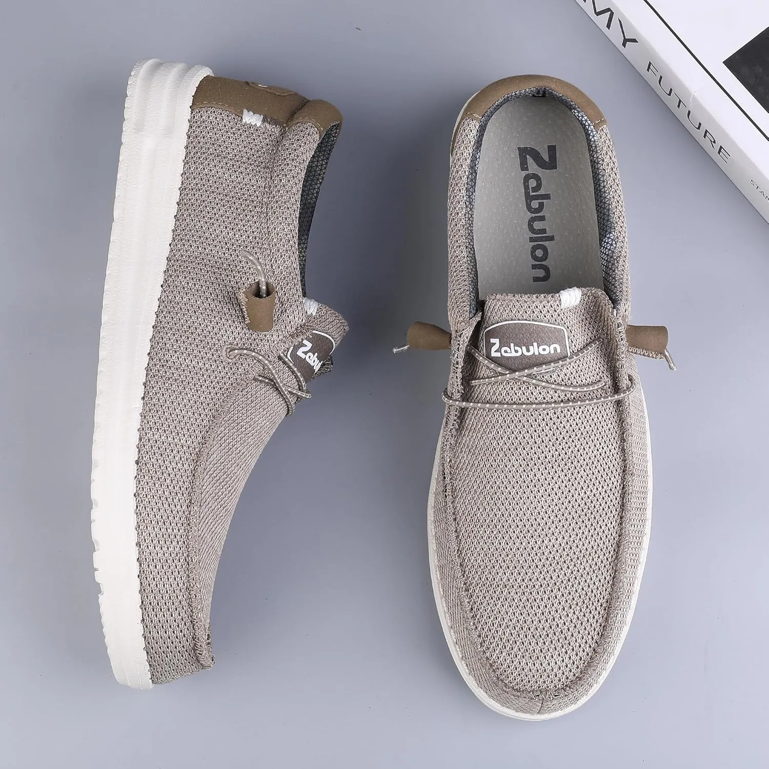 Men's Slip On Loafers Shoes Comfortable Casual Soft Sole Walking Shoes Light-Weight & Machine-Washable