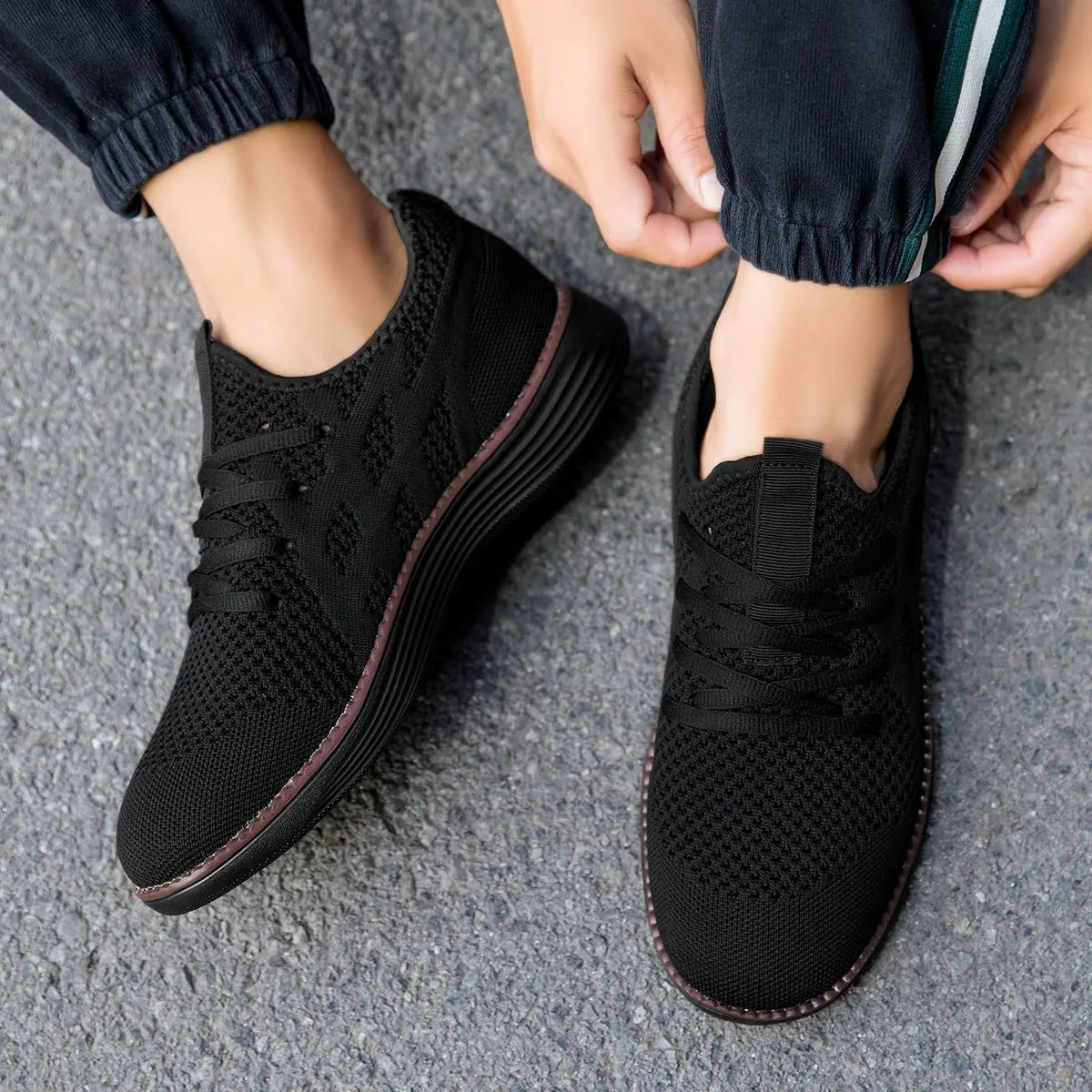 Mens Slip On Sneakers Walking Tennis Shoes Running Gym Athletic Workout Non Slip Fashion Casual Lightweight Breathable Soft Sole Mesh