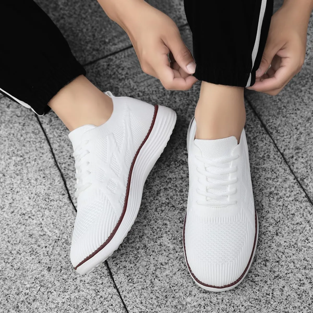 Mens Slip On Sneakers Walking Tennis Shoes Running Gym Athletic Workout Non Slip Fashion Casual Lightweight Breathable Soft Sole Mesh