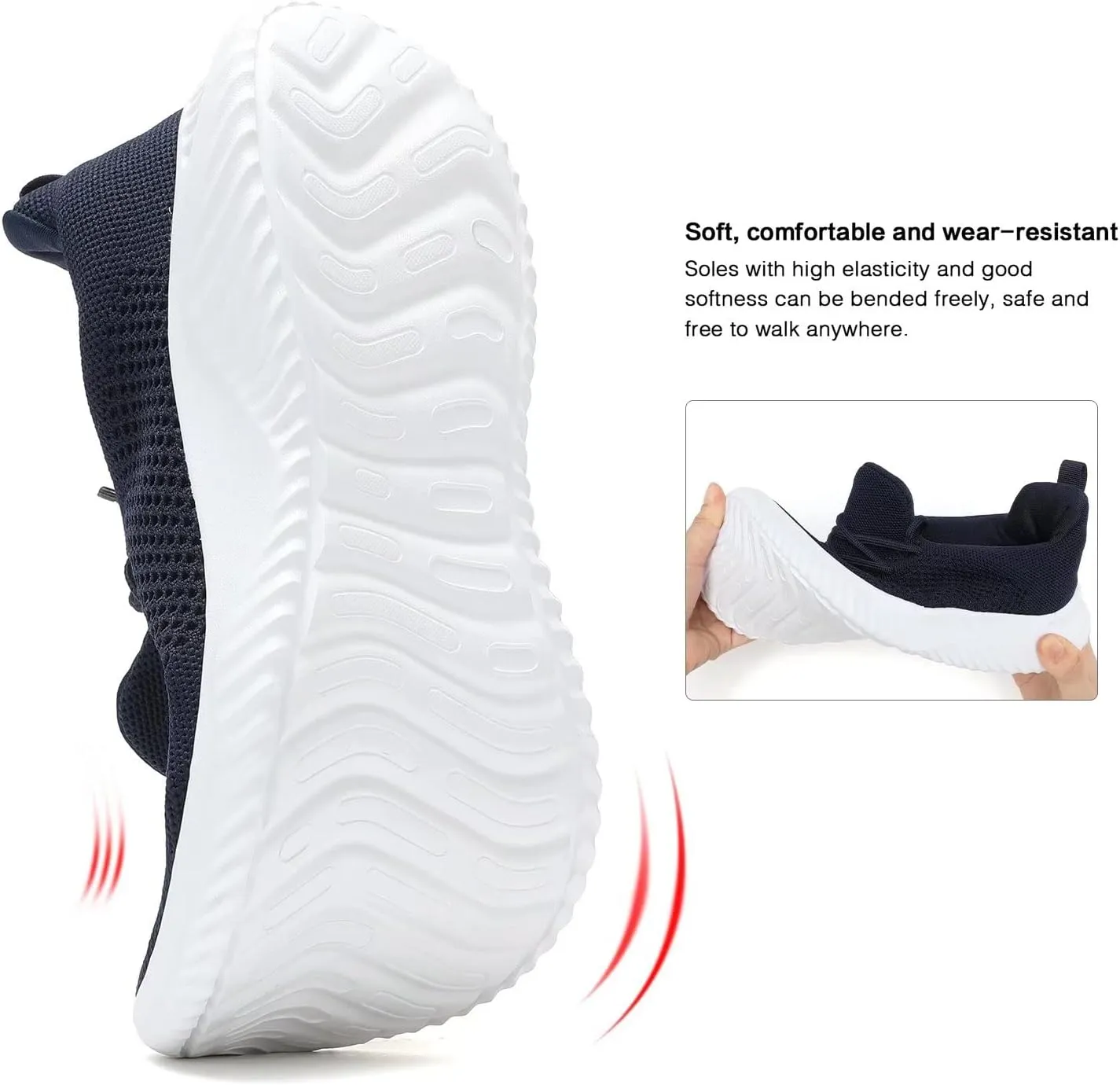 Men's Slip on Walking Shoes Ultra Light Breathable Non Slip Running Shoes Casual Fashion Sneakers Mesh Workout Sports