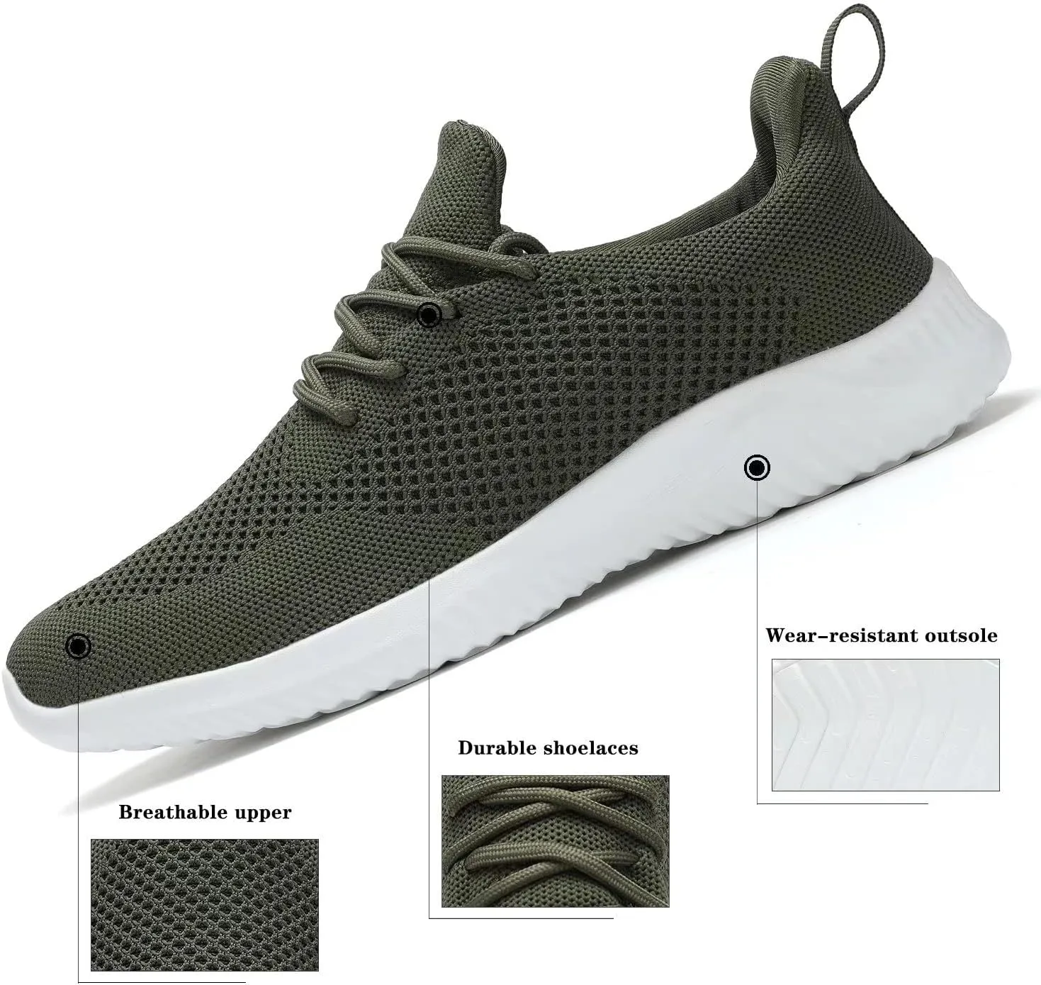 Men's Slip on Walking Shoes Ultra Light Breathable Non Slip Running Shoes Casual Fashion Sneakers Mesh Workout Sports