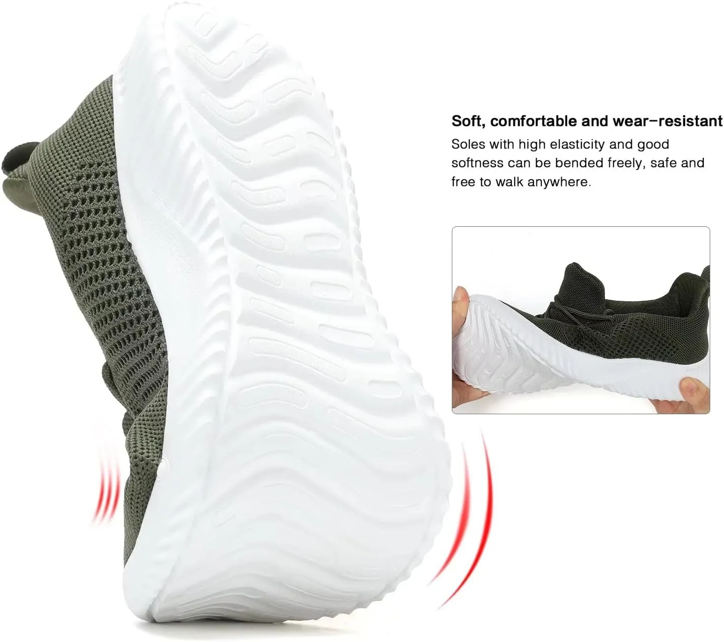 Men's Slip on Walking Shoes Ultra Light Breathable Non Slip Running Shoes Casual Fashion Sneakers Mesh Workout Sports