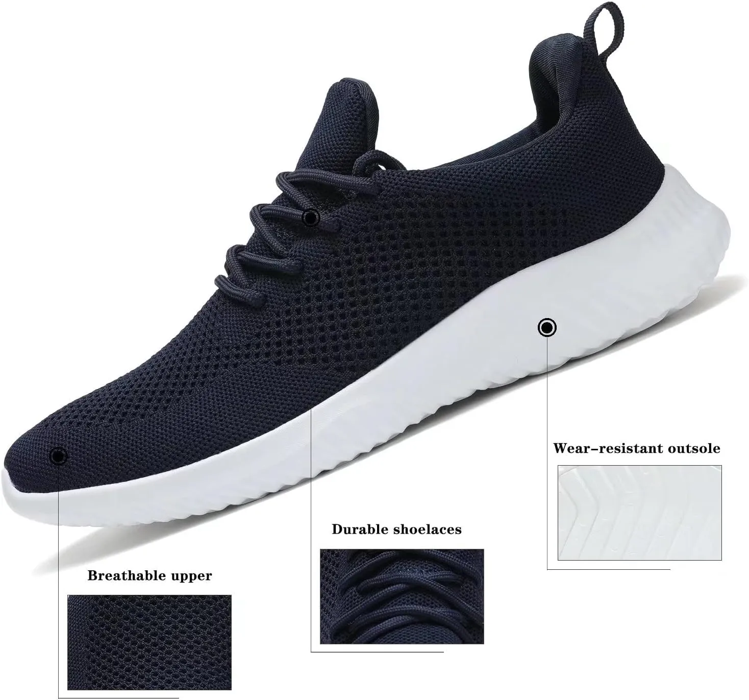 Men's Slip on Walking Shoes Ultra Light Breathable Non Slip Running Shoes Casual Fashion Sneakers Mesh Workout Sports