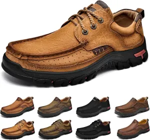Men's Slip On Waterproof Loafers Leather Walking Boots Mens Slip-On Dress Shoes Slippers for Men Outdoor Trekking Camping Sneakers