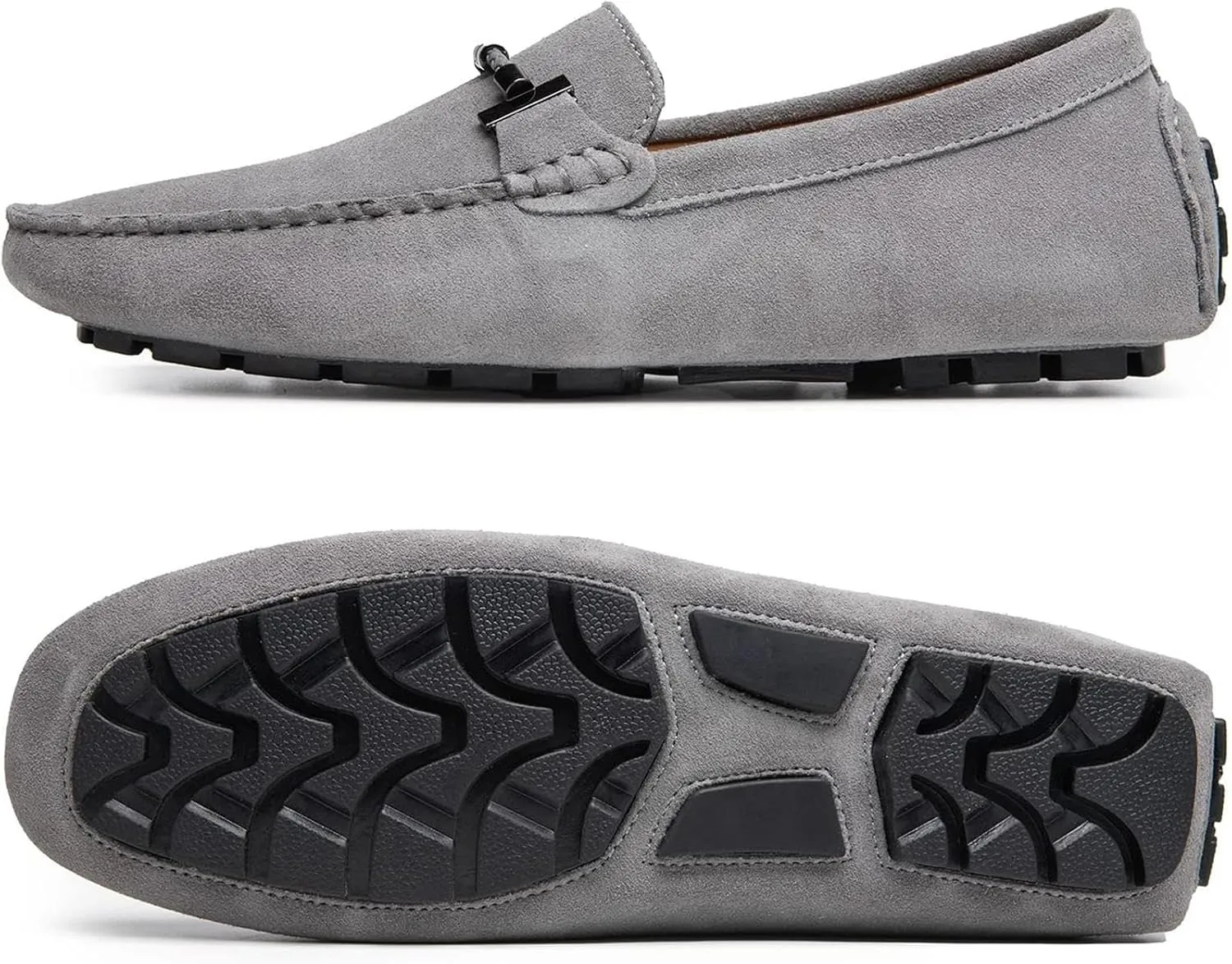 Men's Suede Leather Dress Loafers Slip On Casual Shoes Lightweight Soft Penny Loafers Driving Shoes Classic Moccasins