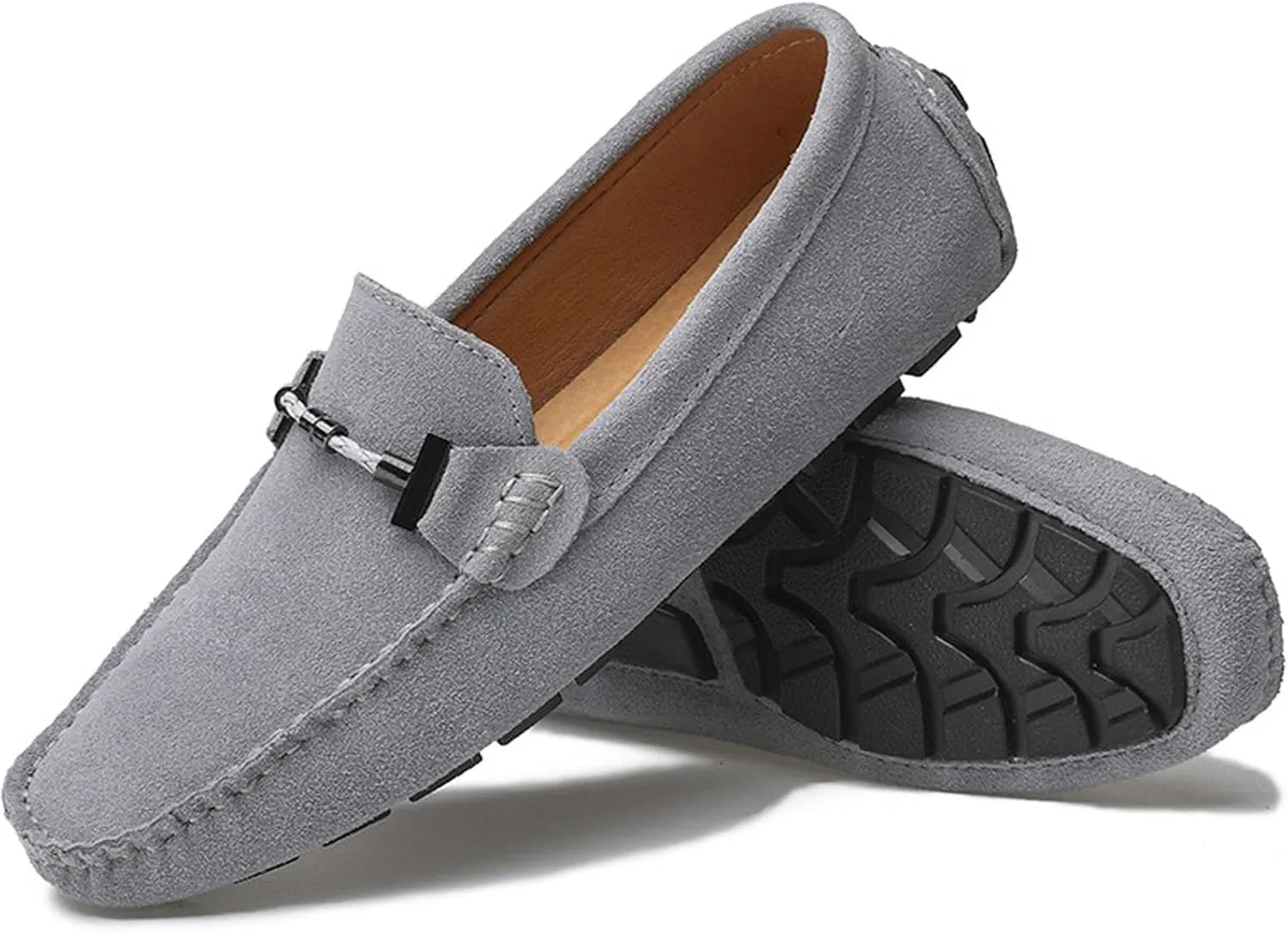 Men's Suede Leather Dress Loafers Slip On Casual Shoes Lightweight Soft Penny Loafers Driving Shoes Classic Moccasins