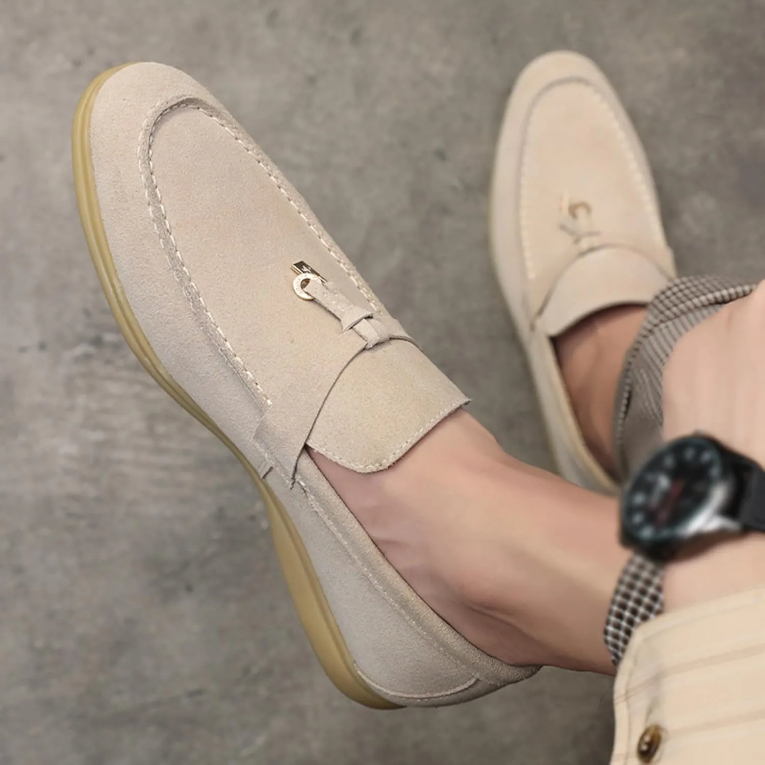 Mens Suede Loafers Slip-On Dress Shoes Fashion Style Driving Shoes Classic Casual Oxford Shoes