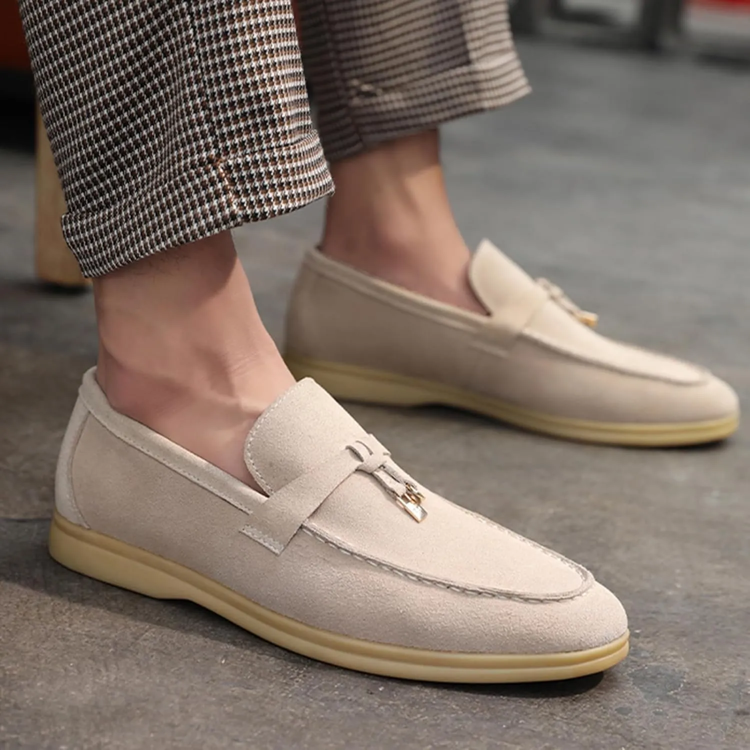 Mens Suede Loafers Slip-On Dress Shoes Fashion Style Driving Shoes Classic Casual Oxford Shoes