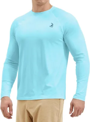 Mens UV Sun Protection Long Sleeve Shirts Rash Guard for Outdoor Fishing Hiking Swimming UPF 50 