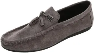 Mens Vintage Shoes Suede Vamp Prom Business Solid Color Prom Non Slip Anti-Slip Shoe Slip-on