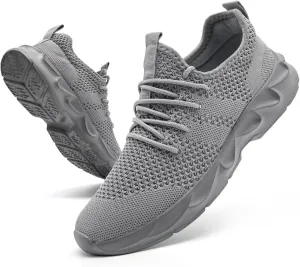 Mens Walking Running Shoes Slip On Sneakers Non Slip Workout Tennis Athletic Casual Lightweight Breathable Mesh Shoes