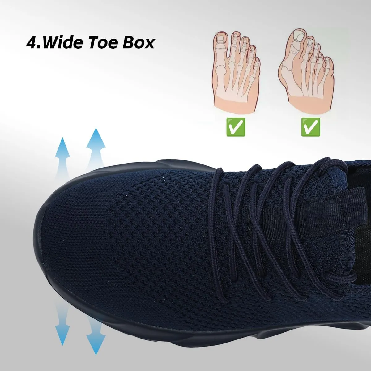 Mens Walking Running Shoes Slip On Sneakers Non Slip Workout Tennis Athletic Casual Lightweight Breathable Mesh Shoes