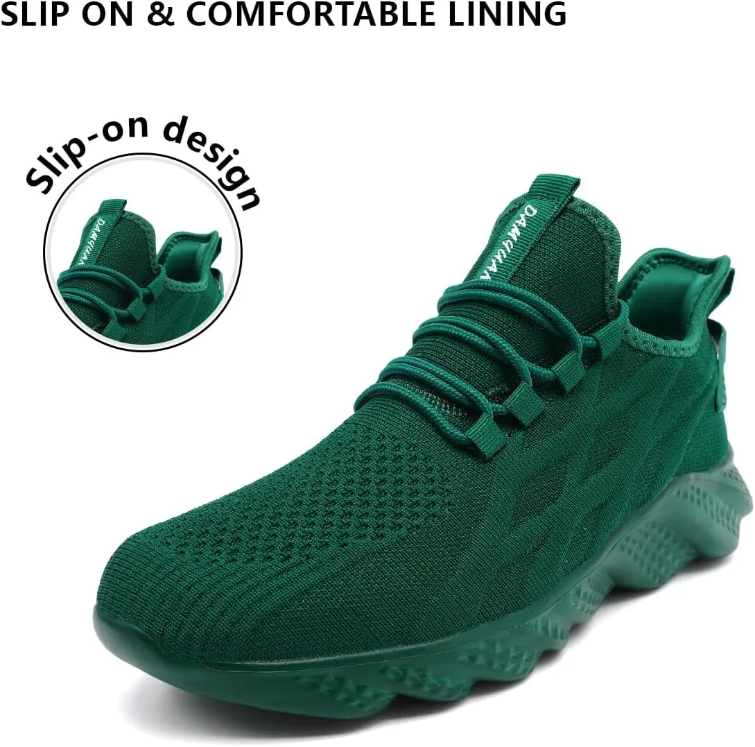 Mens Walking Shoes Running Trainers Sneakes Athletic Gym Fitness Sport Shoes Non Slip Breathable Mesh Comfortable Workout Fashion Slip On