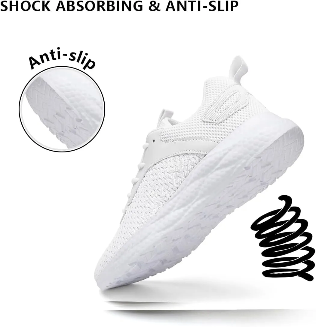 Mens Walking Shoes Running Trainers Sneakes Athletic Gym Fitness Sport Shoes Non Slip Breathable Mesh Comfortable Workout Fashion Slip On