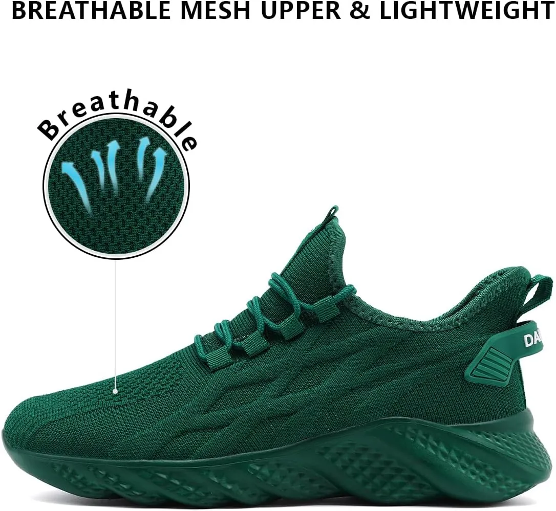 Mens Walking Shoes Running Trainers Sneakes Athletic Gym Fitness Sport Shoes Non Slip Breathable Mesh Comfortable Workout Fashion Slip On