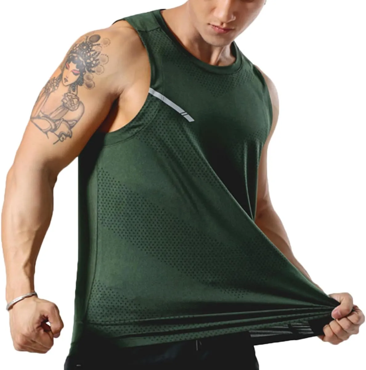 Mens Workout Muscle Tanks Gym Vest Fitness Jogging Sports Tank Tops Quick-Dry T49T51