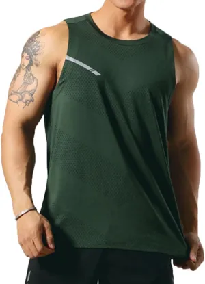 Mens Workout Muscle Tanks Gym Vest Fitness Jogging Sports Tank Tops Quick-Dry T49T51