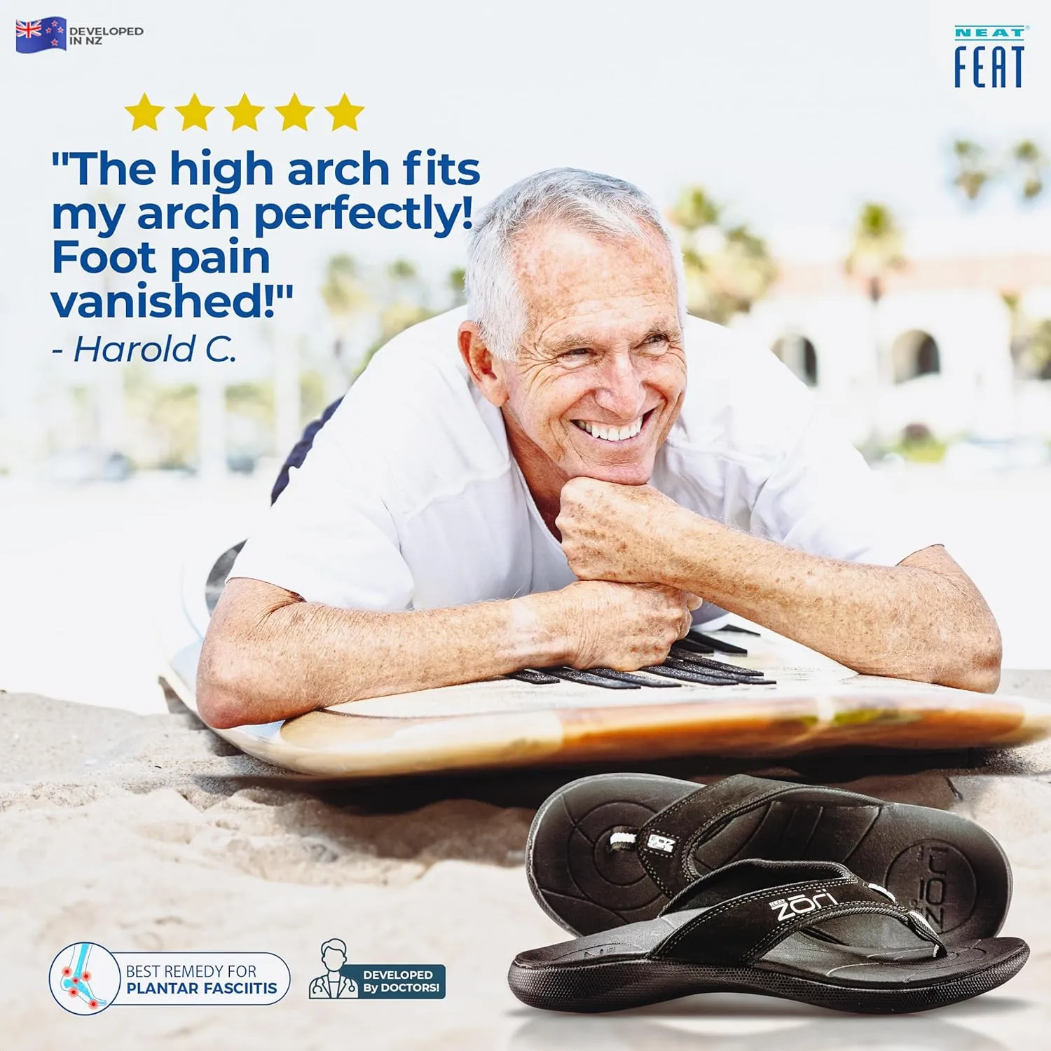 Men's Zori Sport Orthotic Slip-on Sandals Flip-Flop