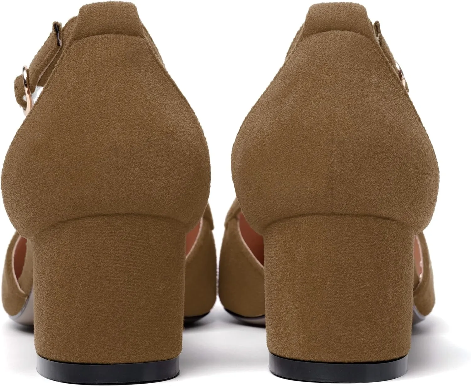 MERRORI Womens Pointed Toe Dress Heels Casual Slip On Suede Office Block Low Heel Pumps Shoes 2 Inch