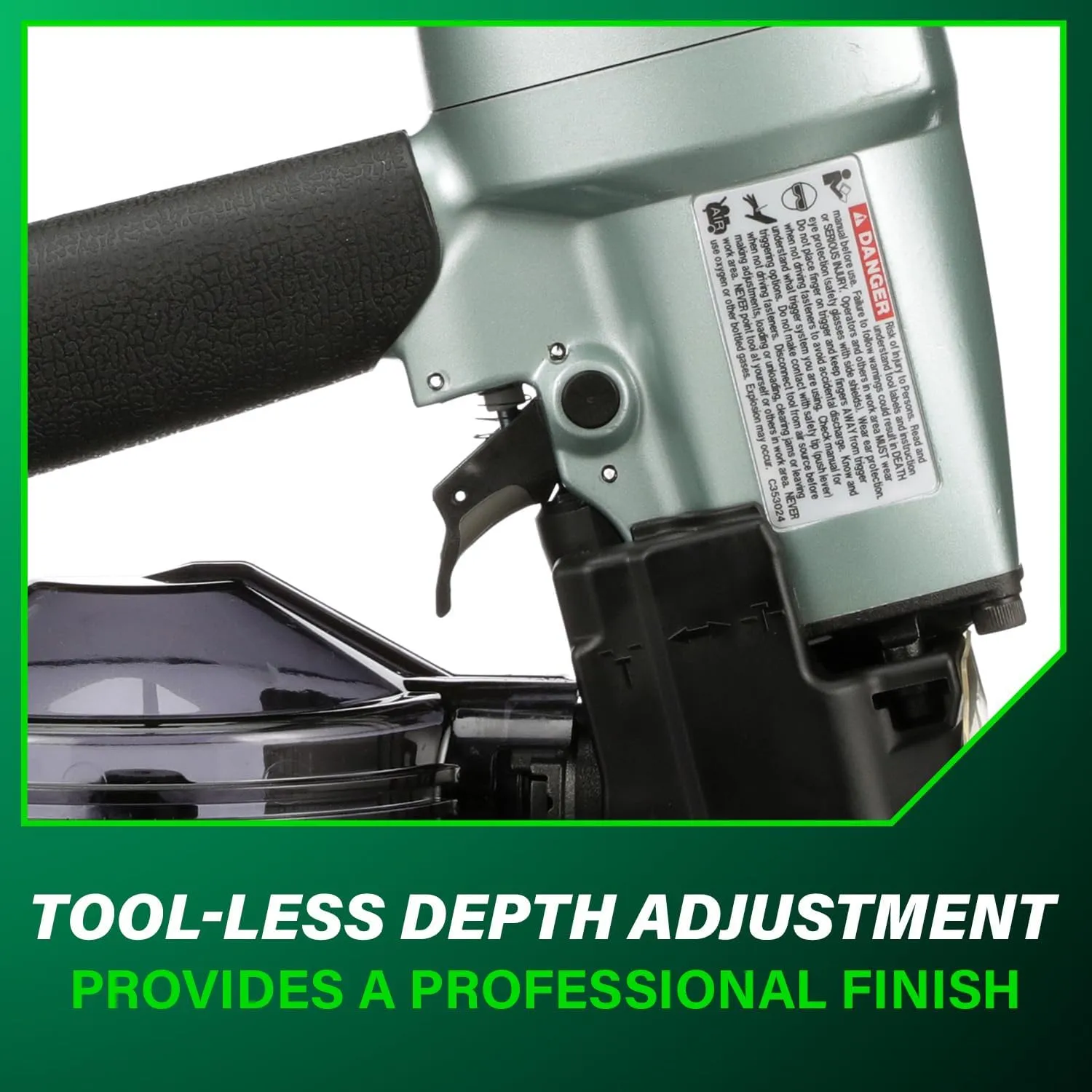 Metabo HPT Coil Siding Nailer, 1-1/2 inch to 2-1/2 inch Siding Nails, Side load, Tilt Bottom Magazine (NV65AH2)